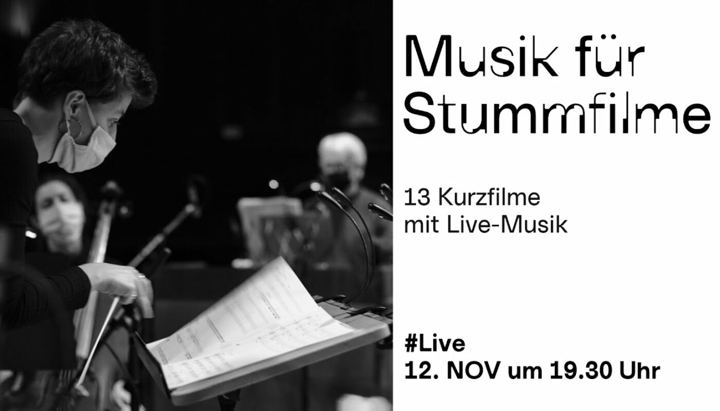 Stagehand and microphone placing at "Musik für Stummfilme 2021"
